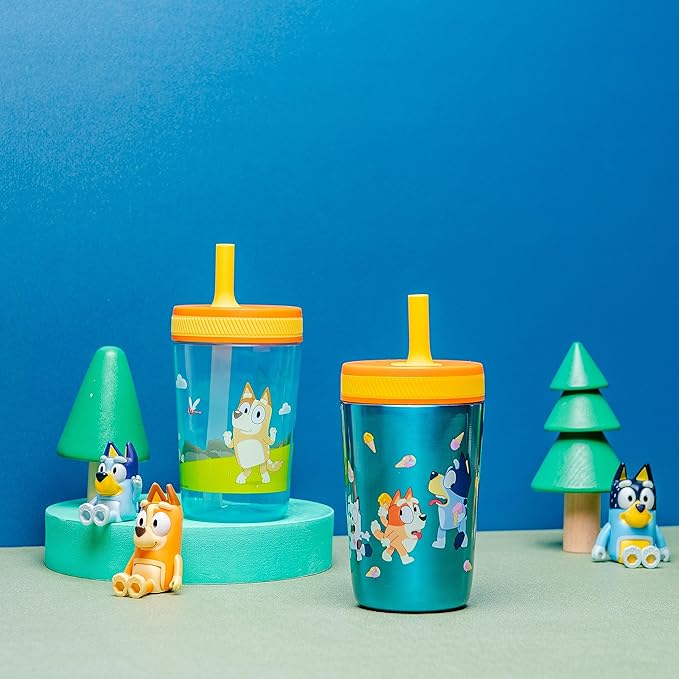 Zak Designs Bluey Kelso Tumbler Set, Leak-Proof Screw-On Lid - Image 2