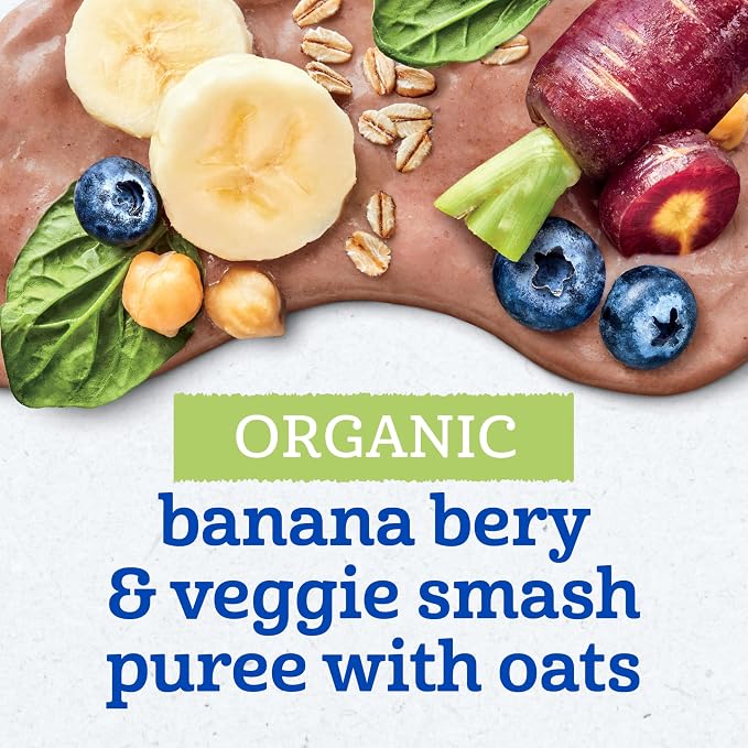 Gerber Toddler Food, Organic Banana Berry and Veggie Smash Puree Pouch - Image 4