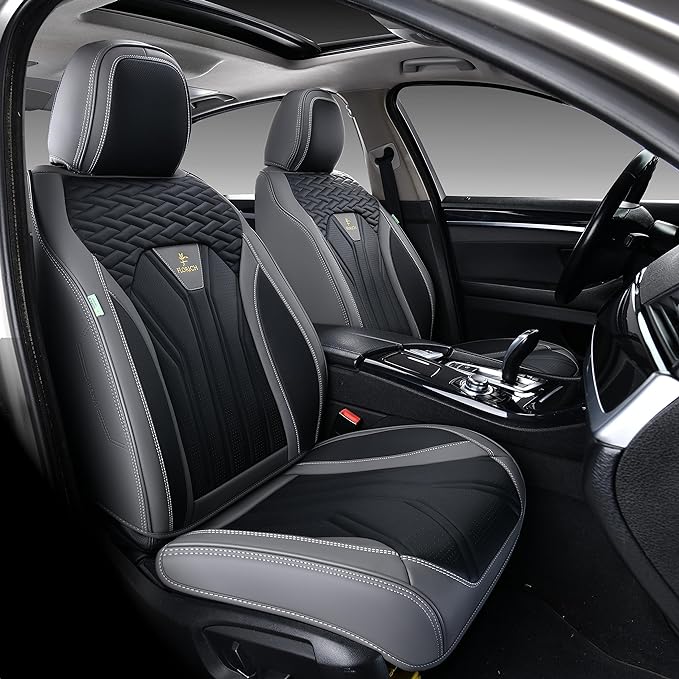 FLORICH Leather Seat Covers, Seat Covers Full Set, Car Seat Protectors 5 Seats - Image 2