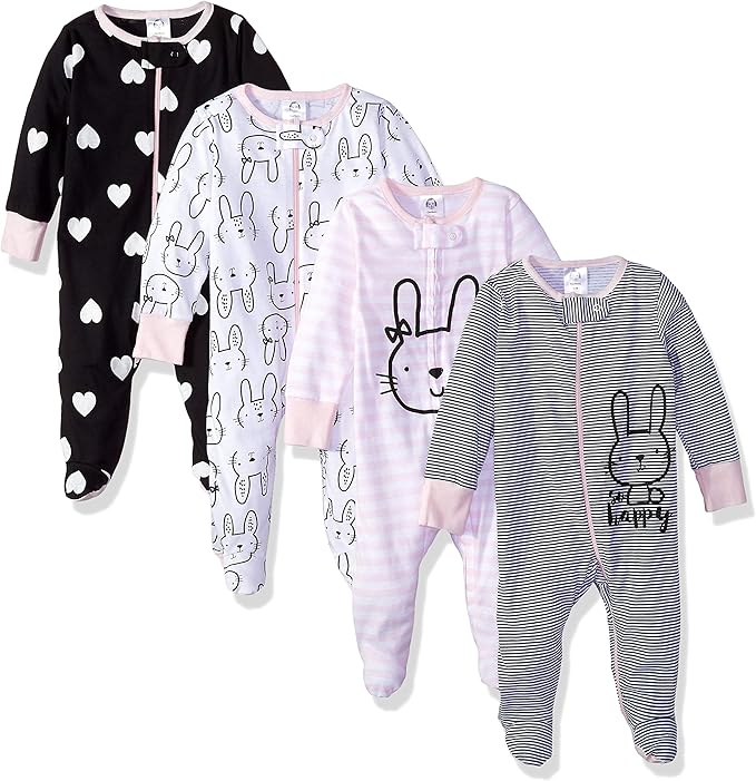 Gerber Baby Girls 4 Pack Sleep 'N Play Footie by Gerber