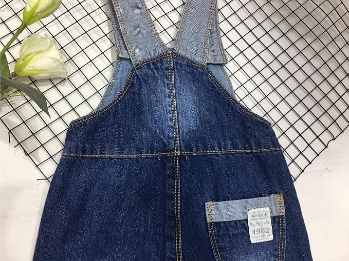 KIDSCOOL SPACE Baby Little Kids Cute Denim Embroidered Fashion Jean Overalls - Image 5