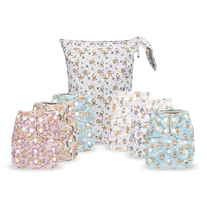 Simple Being Reusable Cloth Diapers, Double Gusset, One Size Adjustable by Simple+Being