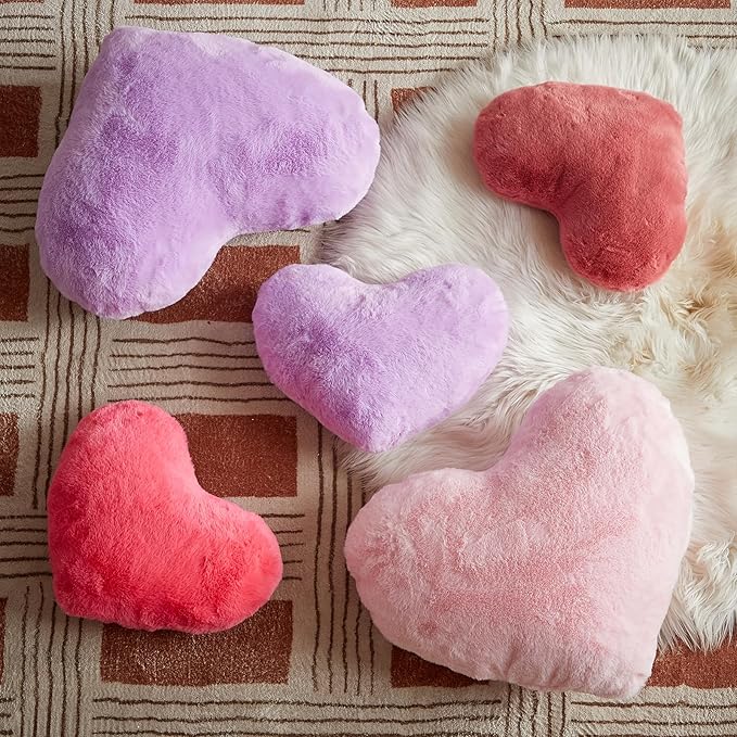 EastTree Heart Pillows, Light Pink Heart Shaped Pillows, Ultra Soft Extra-Large - Image 6