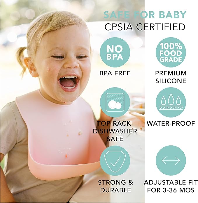 Loulou Lollipop Soft, Waterproof Silicone Feeding Bib - Image 3