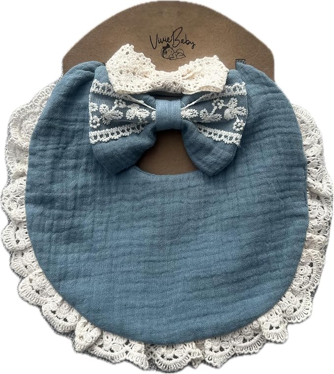 Baby Girl Gift Set, Muslin BoHo Bib by Unknown