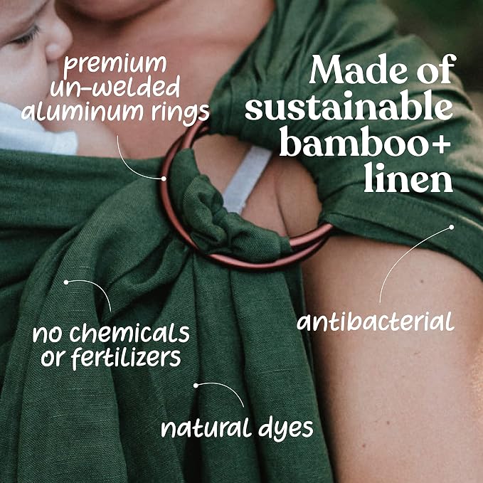 Nalakai Luxury Ring Sling Baby Carrier, Soft Linen Blend Baby Sling, Baby Wrap - Image 8