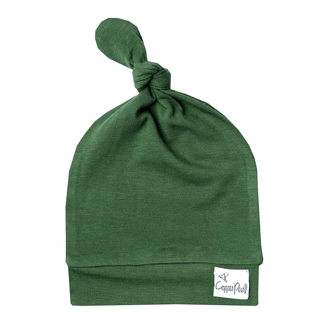 Copper Pearl Baby Beanie Hat Top Knot Stretchy Soft Alder by CopperPearl
