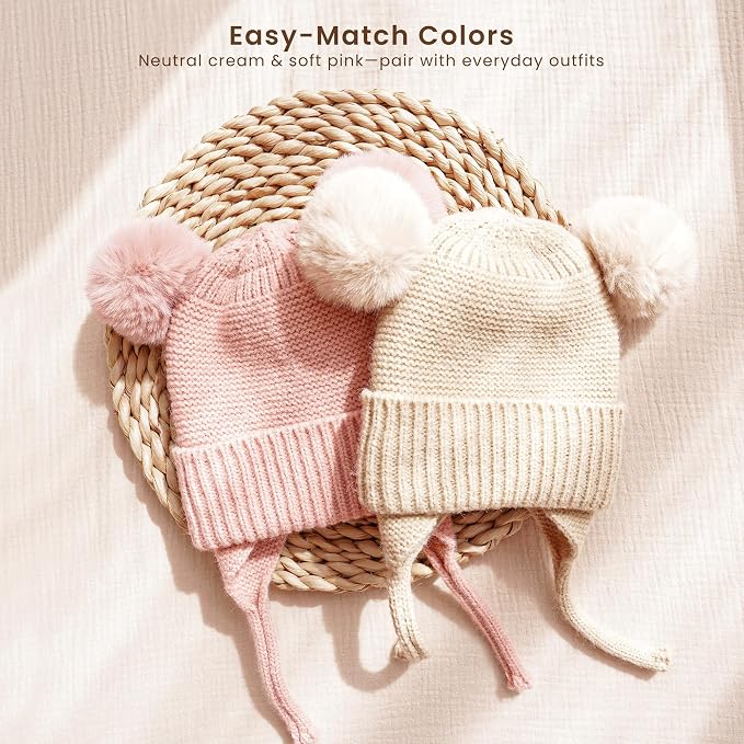 Konssy 2 Pack Baby Winter Hat - Image 6