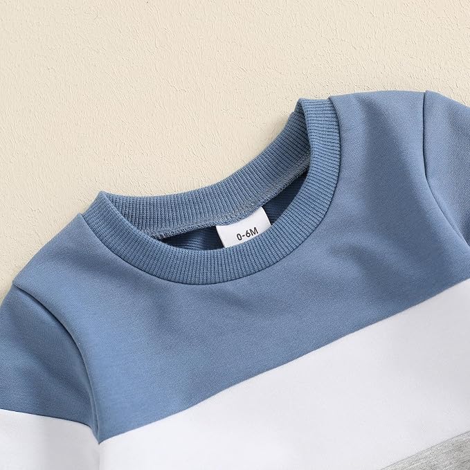 Toddler Baby Boy Fall Outfits Long Sleeve Crew Neck Pullover Sweatshirt + - Image 3