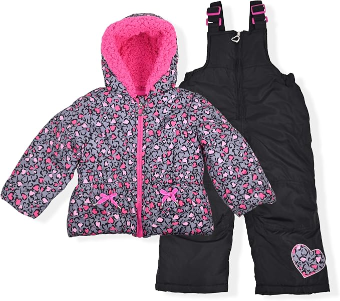 Arctic Quest Little Girls Bib Snow Pants and Ski Jacket Water-Resistant Snowsuit by ArcticQuest