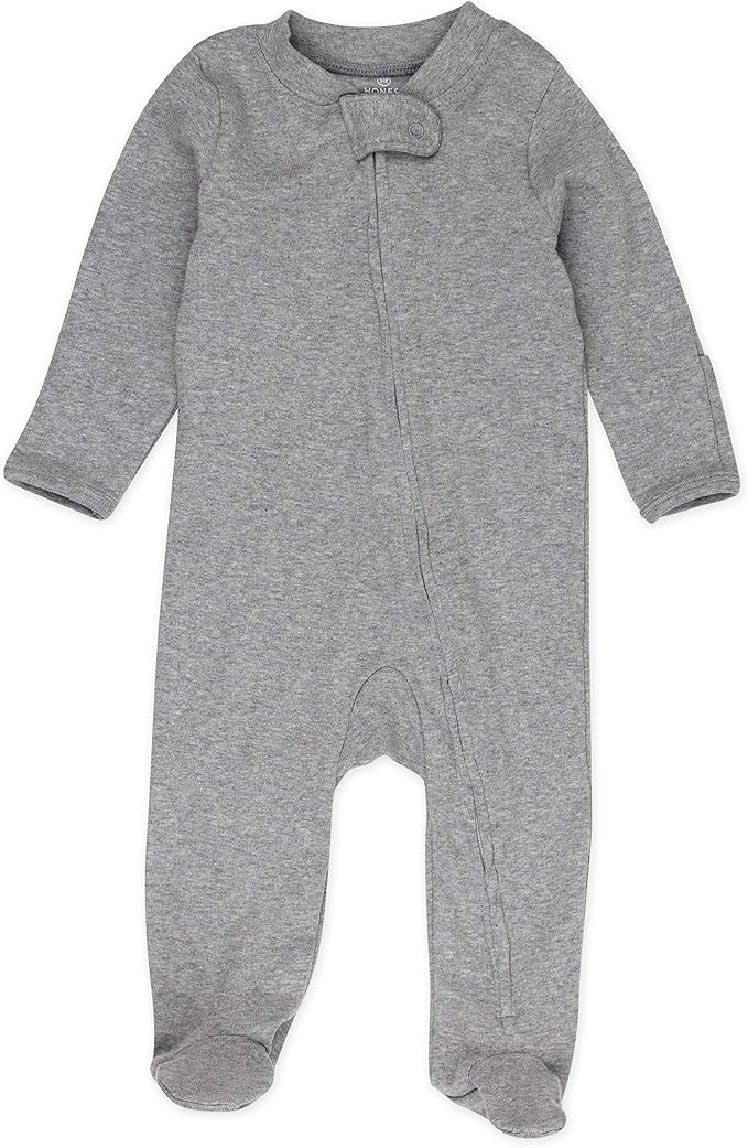 HonestBaby Baby Sleep N' Play One-Piece Zip-Front Footed Organic Cotton Pajama - Image 3