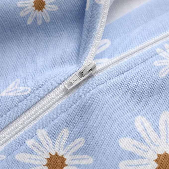 O2 BABY Baby Boys Girls Organic Cotton Zip-Front Sleeper Pajamas, Footed Sleep - Image 4