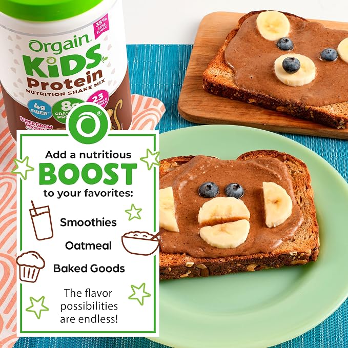 Orgain Kids Protein Powder Shake Mix, Chocolate Brownie - 8g Grass-Fed Dairy - Image 6