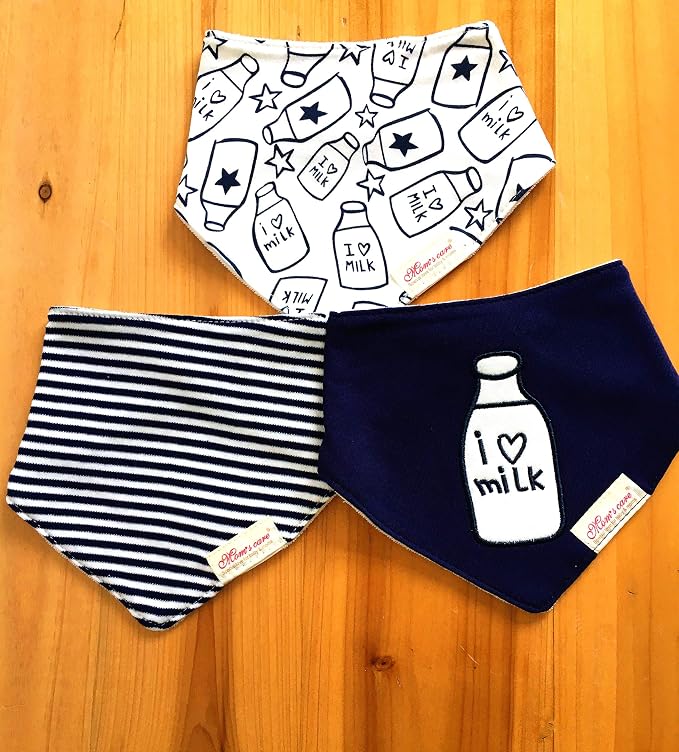 Baby Dribble Bib, Toddler Bandana Bib 3 Packs Super Absorbent Cotton Feeding - Image 7
