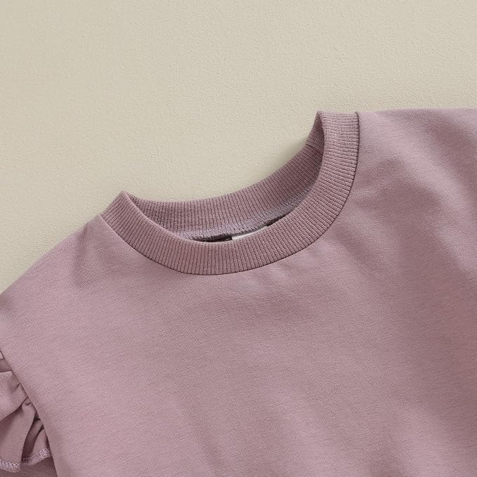 Fernvia Toddler Baby Girl Clothes 3 6 9 12 18 24 Months Fall Outfits Solid Long - Image 4