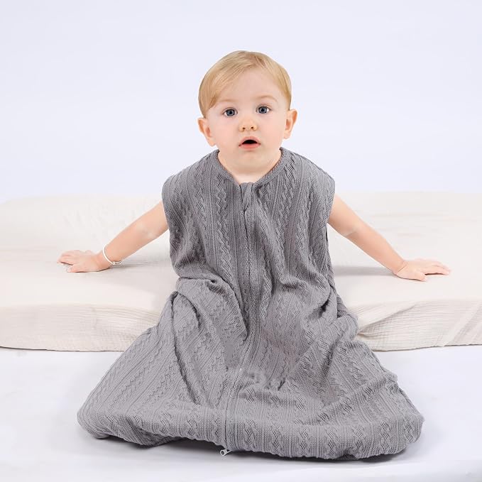 Baby Sleep Sack 0-6 Months, Baby Wearable Blanket 100% Acrylic knit 2-Way - Image 2