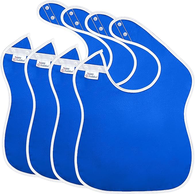 Large Waterproof Bibs Primary Collection by ToppyToddlerUSA