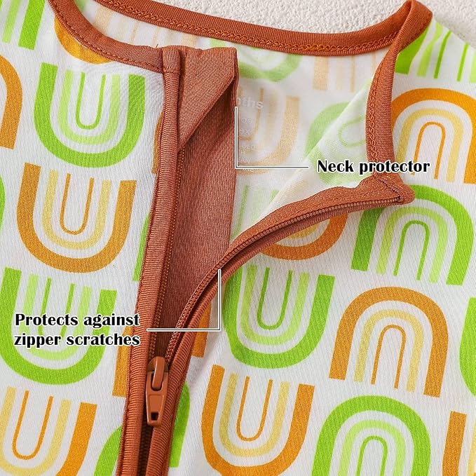 OPAWO Bamboo Baby Pajamas 3 Pack, Double Zipper Bamboo Sleepers - Image 5