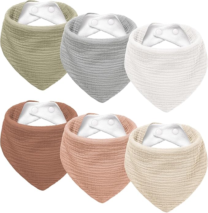 Susurration Muslin Baby Drool Bibs 6Pack Soft Triangular Adjustable Baby by Susurration