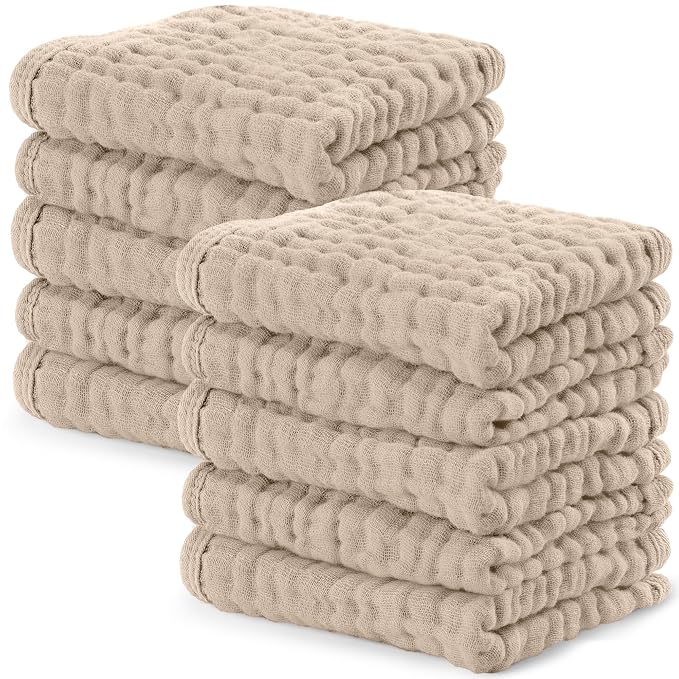 Comfy Cubs Muslin Baby Washcloths 10 Pack by ComfyCubs