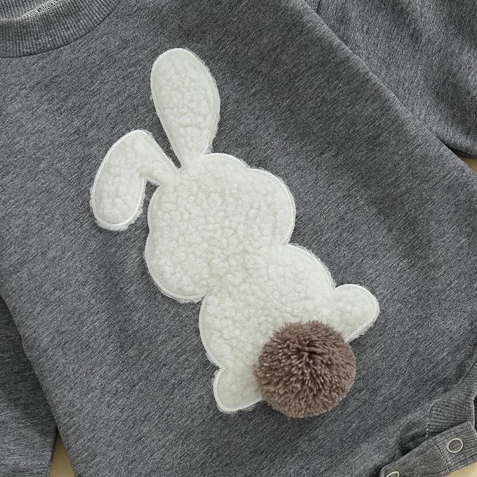 VISGOGO Newborn Infant Baby Boy Girls Oversized Romper Little Dude Sweater - Image 6