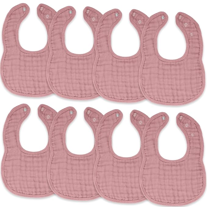 Comfy Cubs Muslin Bibs for Babies, Drool and Teething Bib, Adjustable Snaps by ComfyCubs