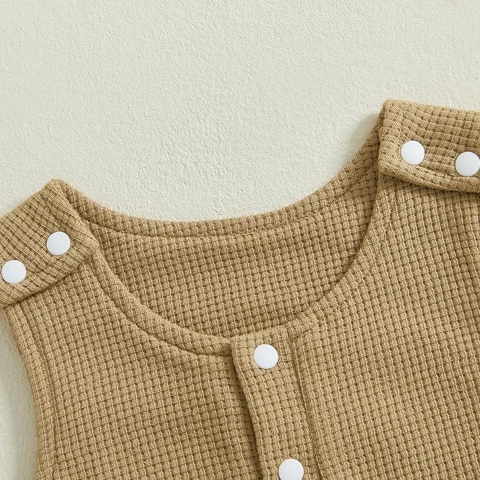 Kuriozud Newborn Infant Unisex Baby Boy Girl Clothes Button Romper Jumpsuit - Image 4