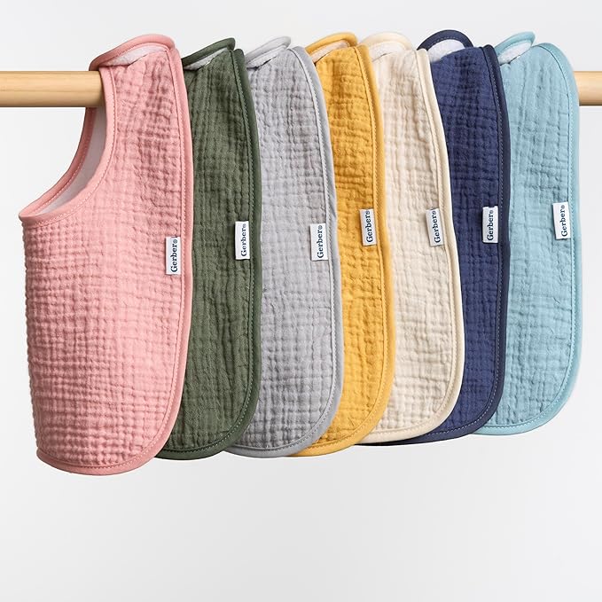 Gerber Unisex Baby Muslin 8 Pack Drooling Bibs - Image 3