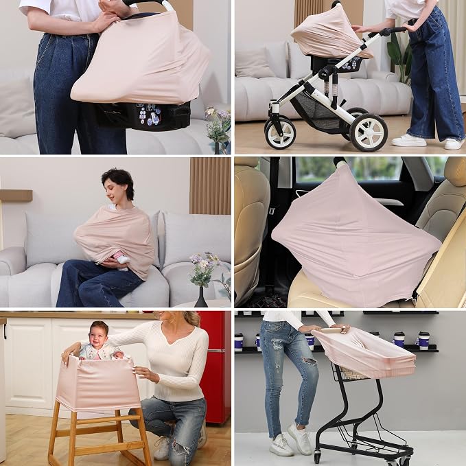 Breathable Car Seat Cover for Babies – Multi-Purpose Soft Rayon Nursing Cover - Image 5