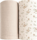Konssy Muslin Swaddle Blankets for Boys Girls, 2 Pack Receiving Baby Blanket by Konssy