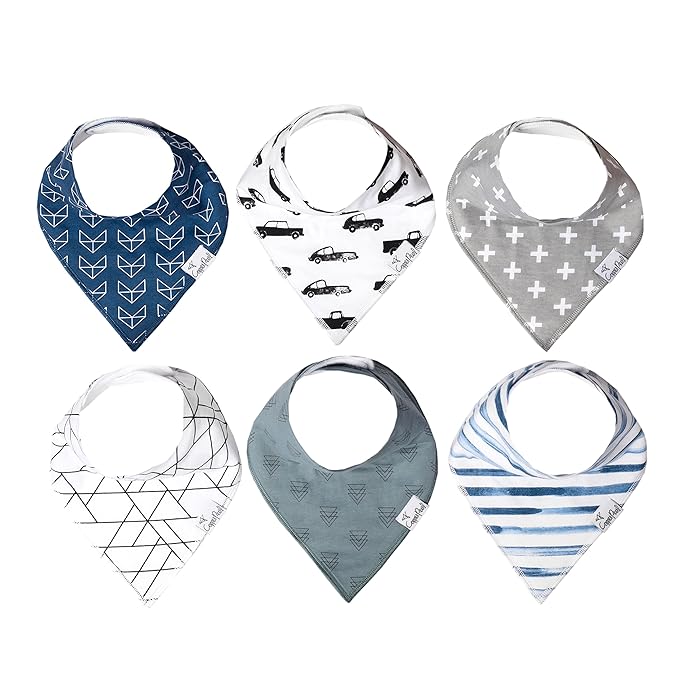 Copper Pearl 6 Pack Soft Cotton Baby Bibs by CopperPearl