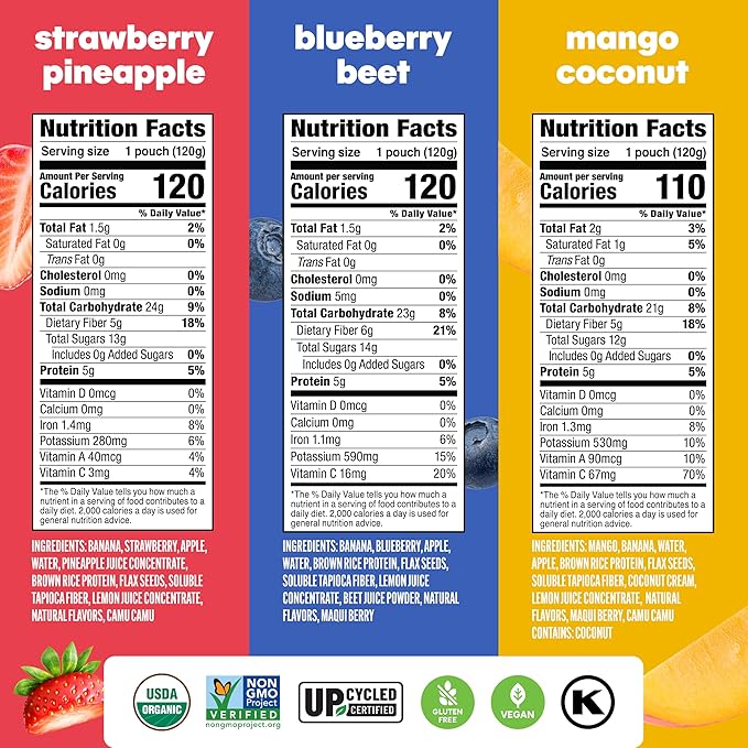 Noka Superfood Fruit Smoothie Pouches Variety Pack, Healthy Snacks - Image 2