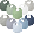 100% Cotton Muslin Baby Bibs 10-Pack Baby Drool Bibs by Bearmoss