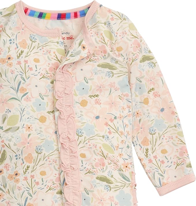 Magnetic Me Girls Modal Magnetic Baby Footie Pajamas | Silky Soft Modal Fabric - Image 3