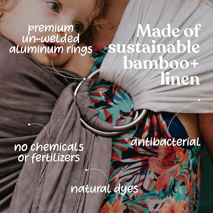 Nalakai Ring Sling Baby Carrier, Soft Linen Baby Sling, Baby Wrap, and Giving - Image 8