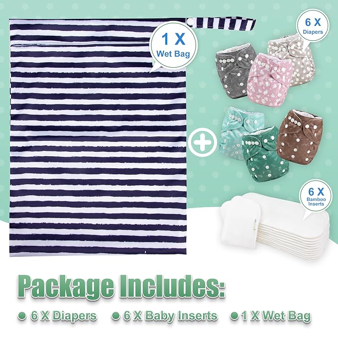 Wegreeco Cloth Diapers 6 Pack - Image 6