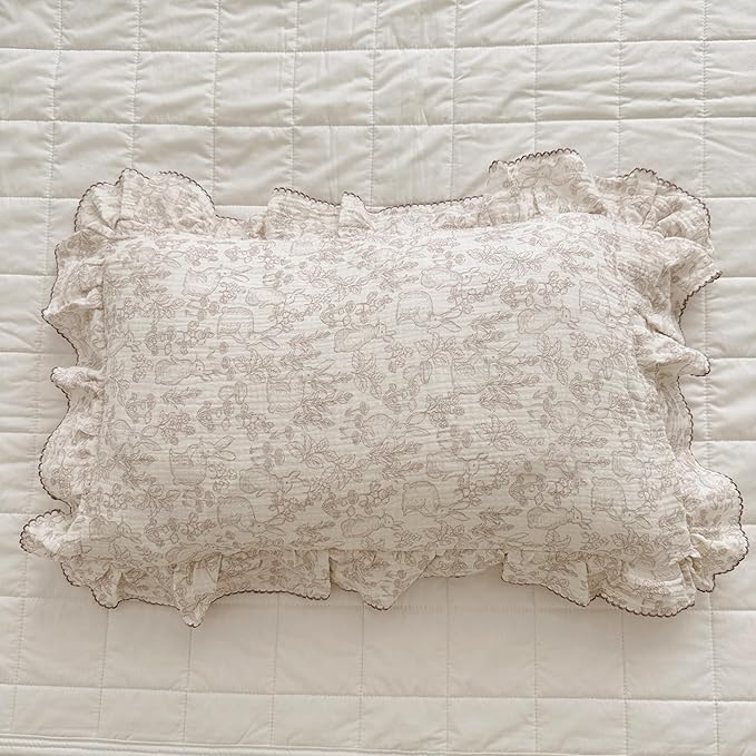 BuLuTu 100% Cotton Muslin Kids Toddler Pillowcase Standard Size, Cute Rabbit - Image 3