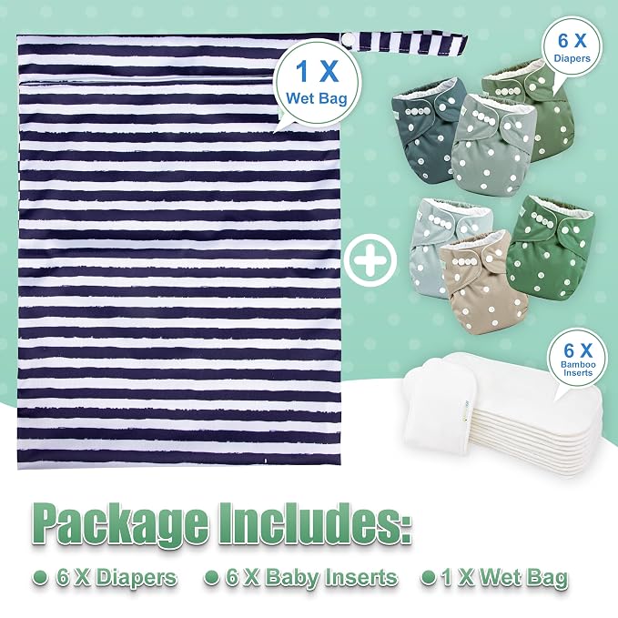 wegreeco Cloth Diapers 6 Pack - Image 6