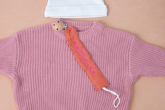 Personalized Bohemian Pacifier Clip Embroidered - Image 5