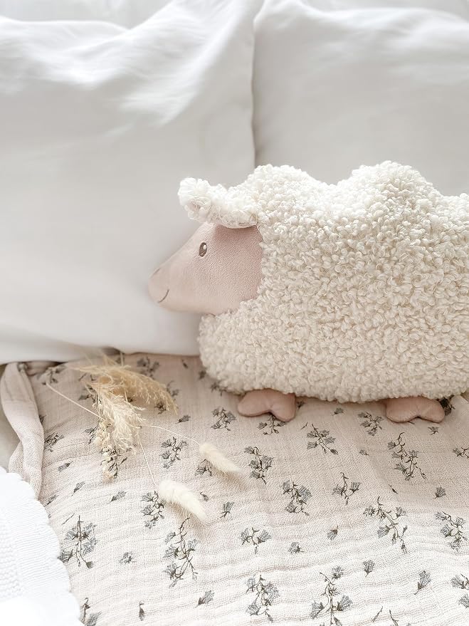 MON AMI Lamb Shaped Pillow – 13.5x12 Inch Plush Sheep Cushion | Soft Decorative - Image 5