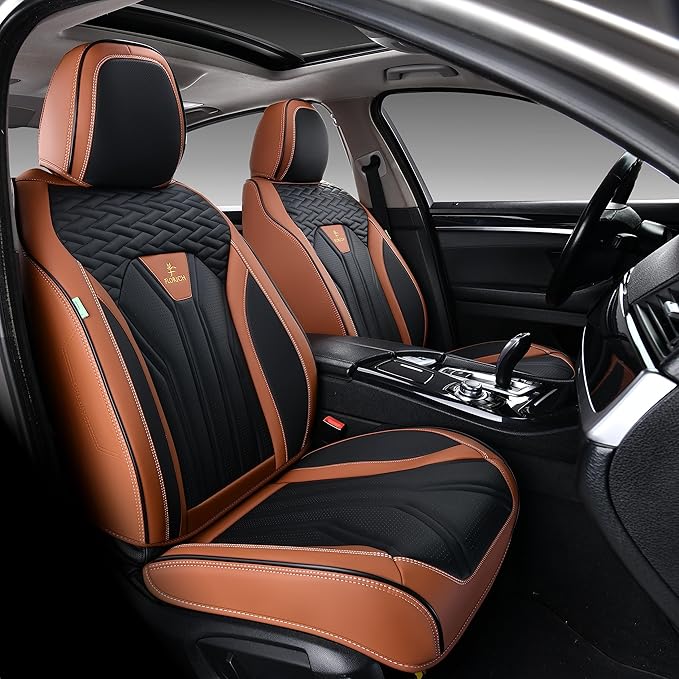 FLORICH Leather Seat Covers, Seat Covers Full Set, Car Seat Protectors 5 Seats - Image 2