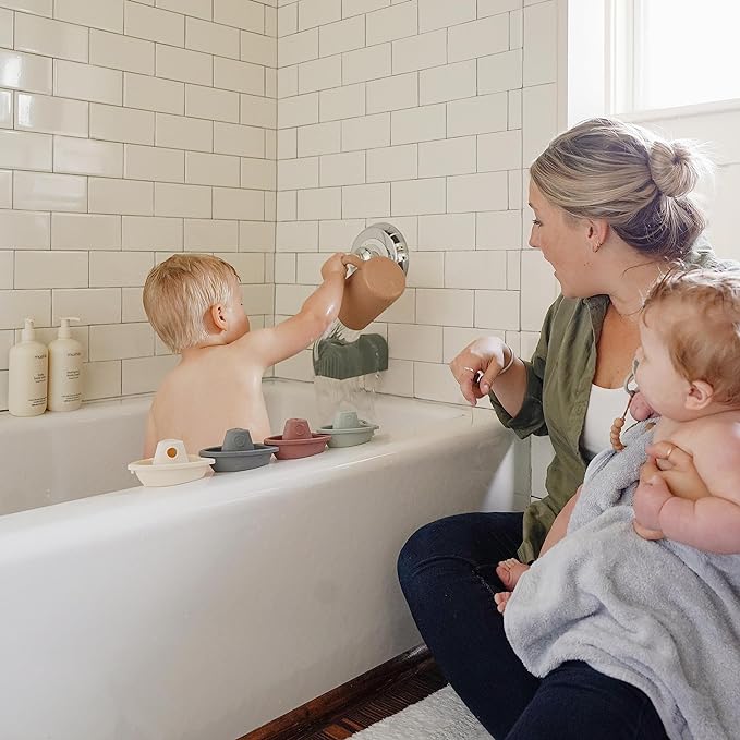 mushie Stackable Bath Boats Toy | Floating Bathtub Toys - Image 5
