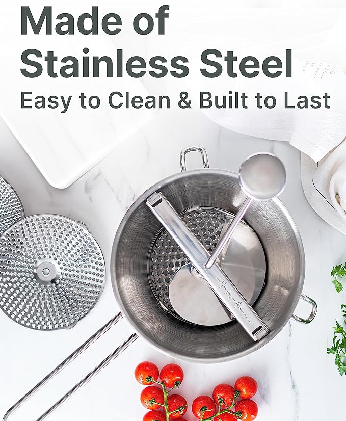 Ergonomic Food Mill Stainless Steel - Image 3