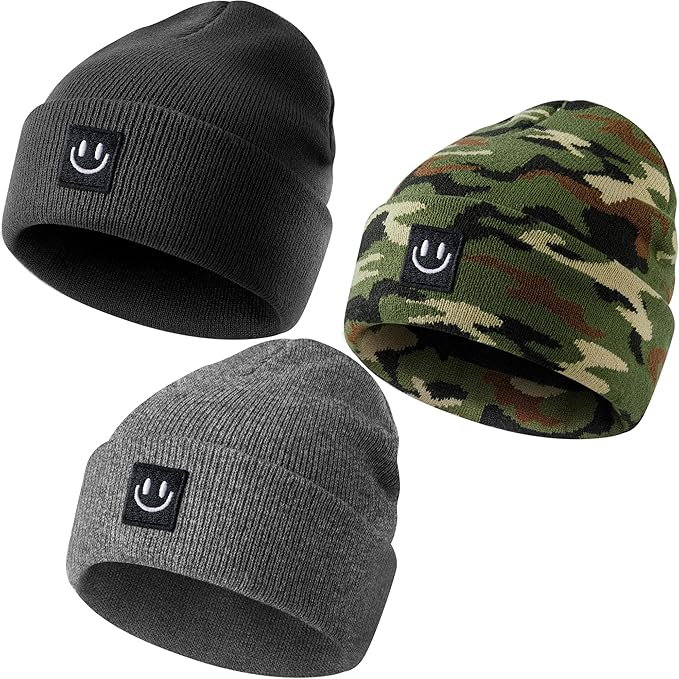 3 Packs Baby Beanie Cute Toddler Beanies Kids Winter Hat Boys Girls Warm Knit by FHJAX
