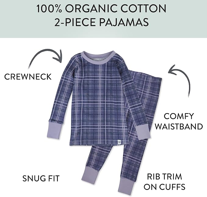 HonestBaby 4 Piece Pajamas Sleepwear Pjs 100% Organic Cotton - Image 3