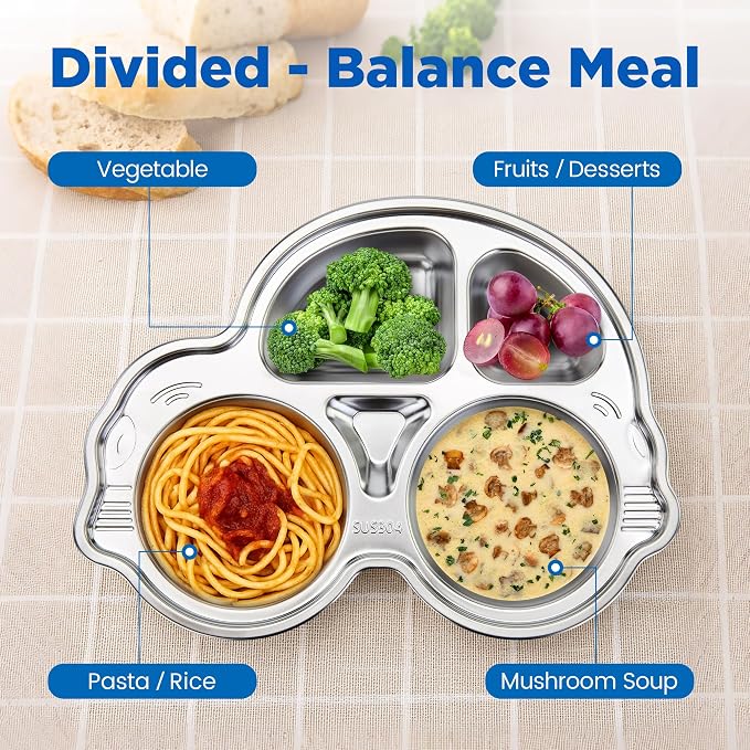 Stainless Steel Baby Suction Plates: Divided Plates Designed - Image 6