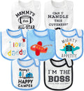 7Pcs Cotton Waterproof Baby Bibs Hook Loop Closure Newborn Bib Keepsake Baby by 2ooya