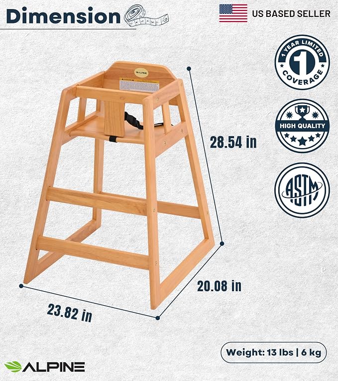 Alpine Wooden High Chairs for Babies and Toddlers - Image 3