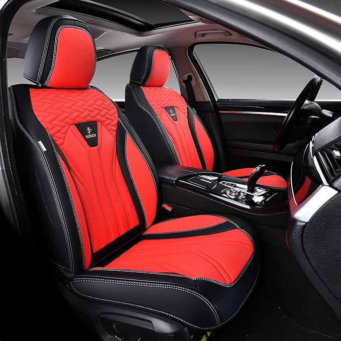 FLORICH Leather Seat Covers, Seat Covers Full Set, Car Seat Protectors 5 Seats - Image 2