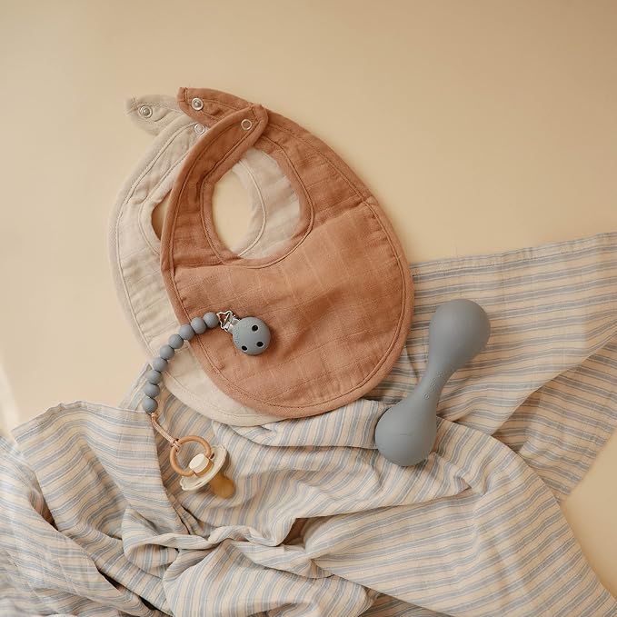 mushie Muslin Baby Bib | Soft Cotton - Image 6